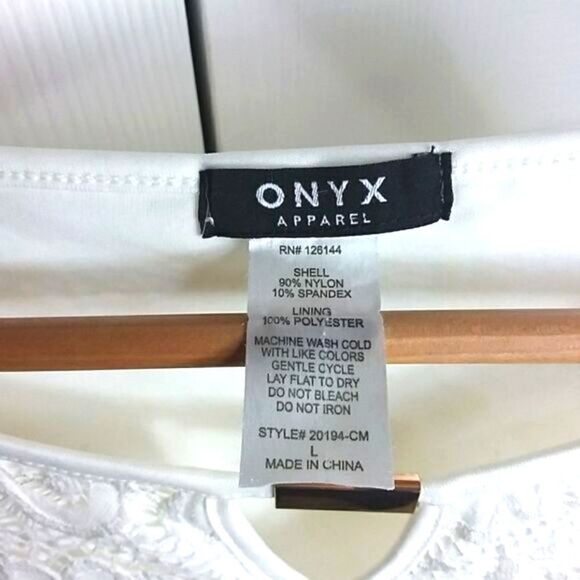 ONYX Apparel Cream Lace Bell Sleeve Shirt - Picture 3 of 3